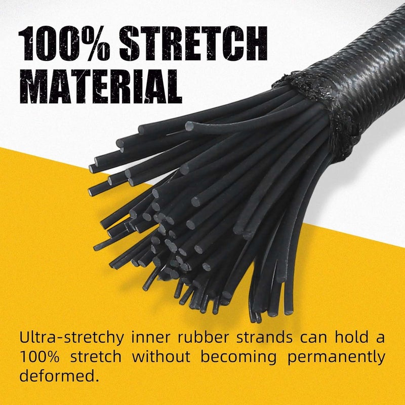 Radix Rope حبال بونجي من الدرجة البحرية للاستخدام الثقيل في الهواء الطلق - لفة حبل بونجي - حبل مرن 100% وقابل للامتصاص للصدمات لحوض الكاياك، التخييم، الحرف اليدوية (1/4" × 100 قدم) - Image 2